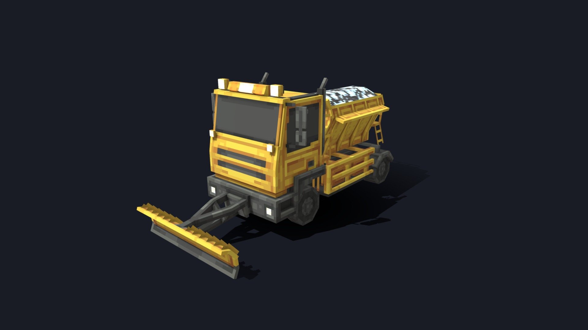 My model of a snowplough for the Blockbench splash art contest! Texture by Toxteer - Minecraft Snowplough - 3D model by ewanhowell5195 3d model