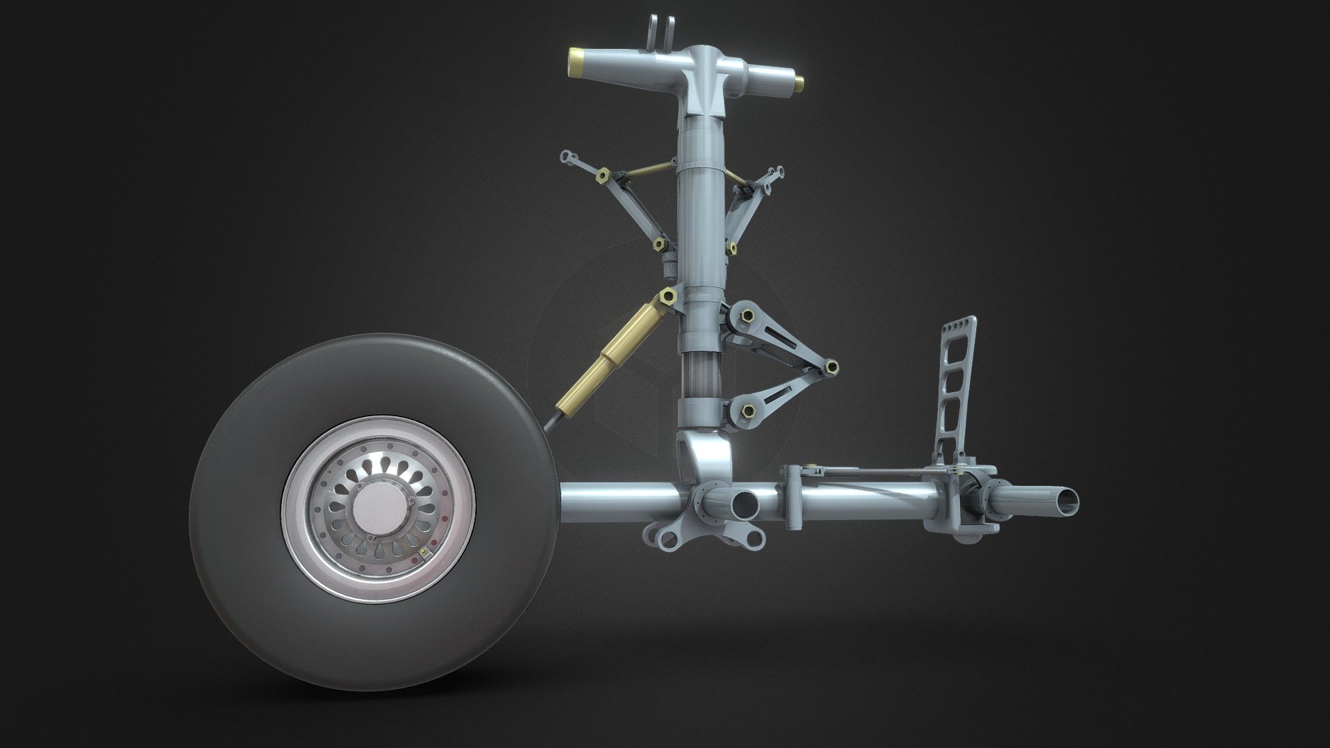 Aircraft Boeing 777 3D Landing Gear  is the undercarriage of an aircraft or spacecraft and may be used for either takeoff or landing 3d model
