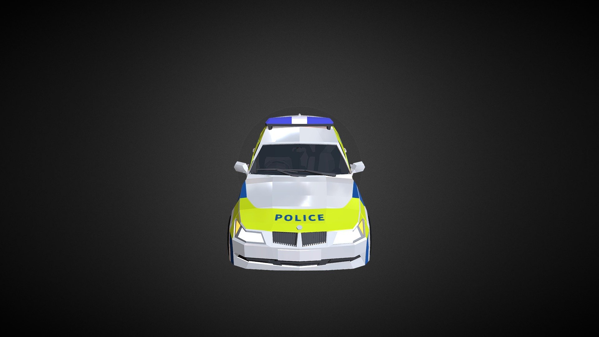 A low poly police car for a road safety game currently in development 3d model