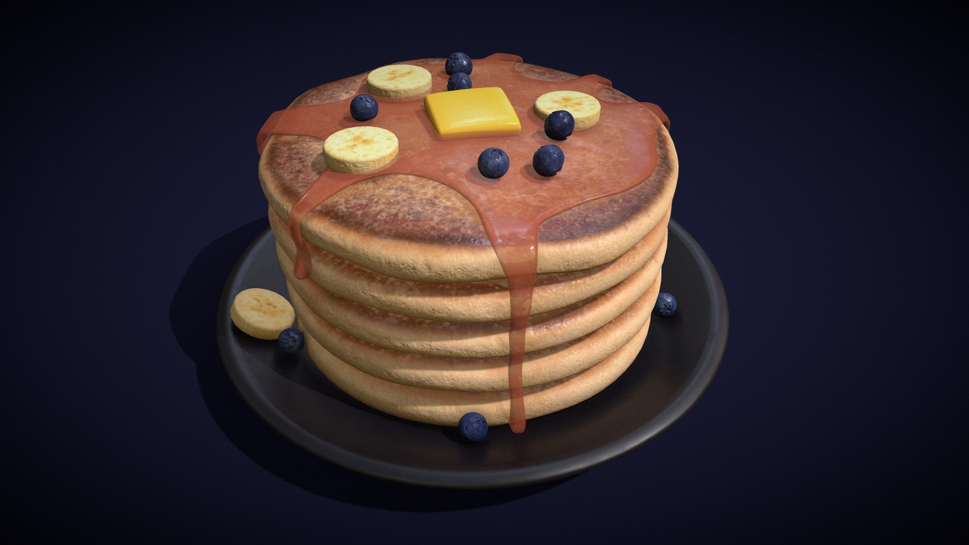 Blueberry Banana Pancakes 3D Model 
VR / AR / Low-poly
PBR approved
Geometry Polygon mesh
Polygons 79,937
Vertices 79,902
Textures 4K PNG - Blueberry Banana Pancakes - Buy Royalty Free 3D model by GetDeadEntertainment 3d model