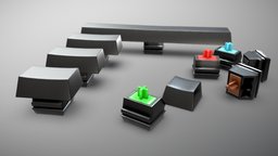 Mechanical Keys for a Keyboard -Keycaps Switches modern, computer, control, switch, cherry, pc, button, key, mechanical, board, electronic, equipment, hardware, alphabet, mx, technology, plastic, black, keyboard
