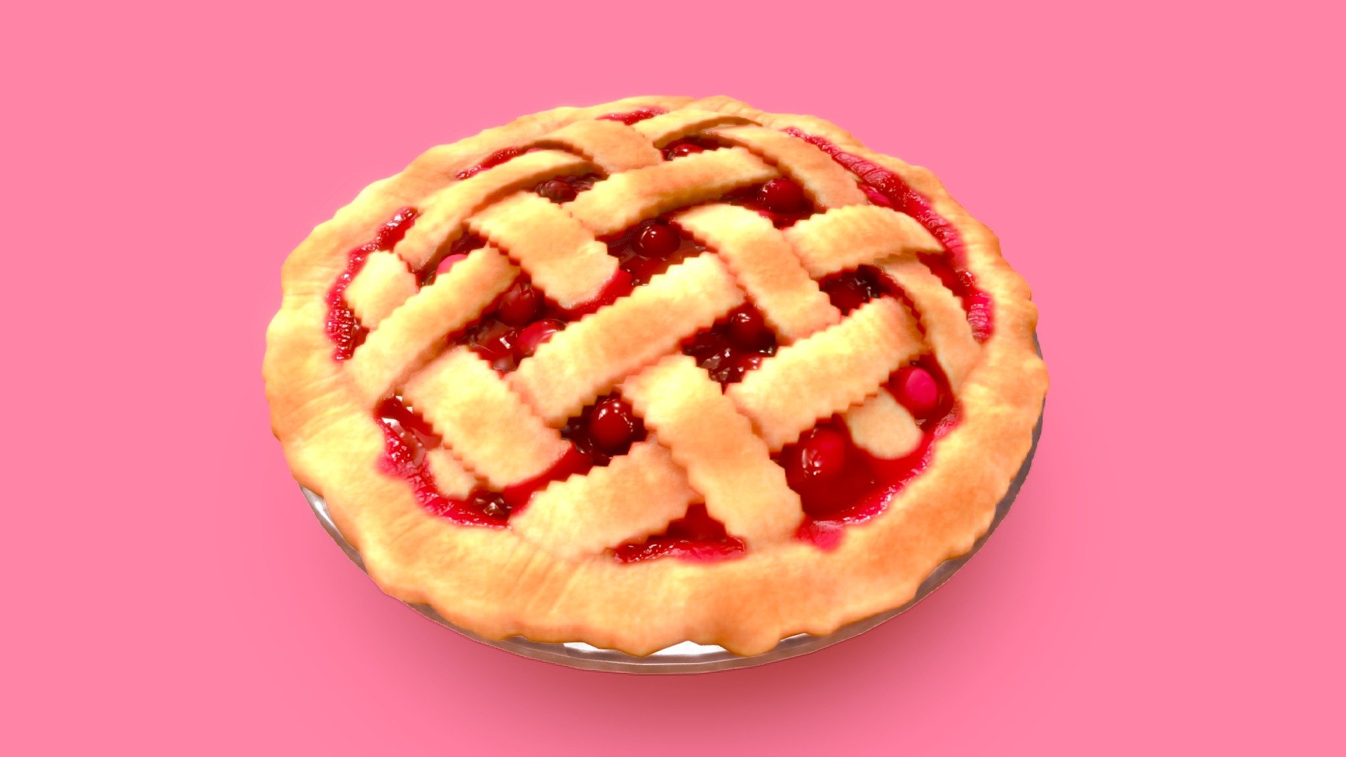 Photorealistic cherry pie made in Subtance Painter - Photorealistic Cherry Pie - Buy Royalty Free 3D model by L3X 3d model