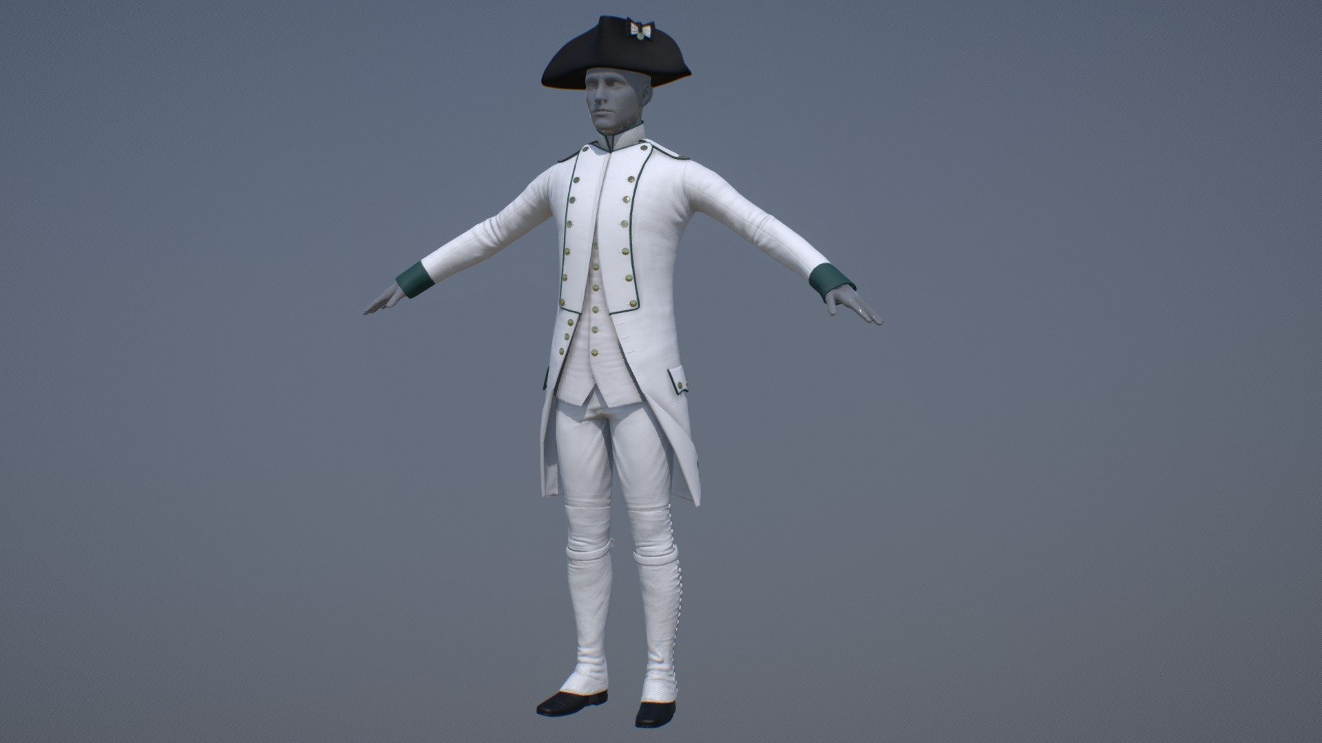 For Whigs and Tories videogame.
French fusilier from 85th regiment circa 1779 when they were sent to the North America as part of Rochambeau’s expeditionary force.
Modelled in 3ds and ZBrush, textured in Substance Painter with tweaks in Photoshop.
https://www.indiedb.com/games/whigs-tories - 85th line infantry regiment fusilier 3d model