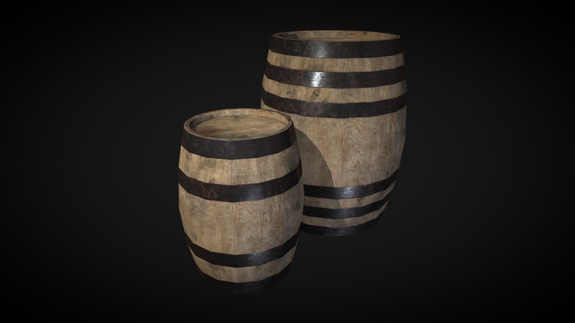 Wooden Barrels lowpoly - Download Free 3D model by Vyacheslav_SD 3d model
