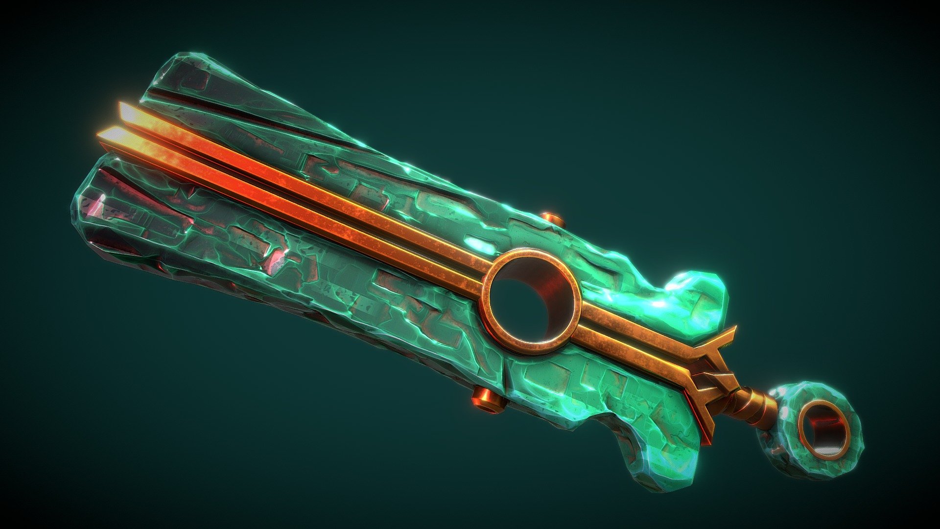 Hi guys, this is another stylized study focusing on texture and highpoly study, hope you like it :) - Stylized Emerald Sword - Buy Royalty Free 3D model by Matheus Elias (@Tuteupai) 3d model