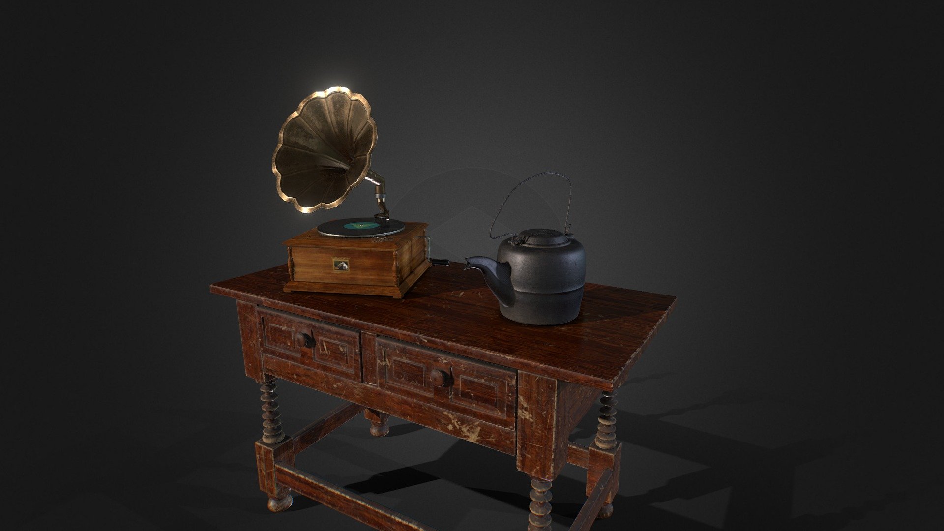 This is actually an art test I finished recently. 3 separate assets, placed together to make a still life scene. Since I'm much more familiar here than in Renderman, I figured I would display them here. Fingers crossed!

UPDATE: I got an interview! Keep me in your thoughts y'all, I might be a professional 3D artist yet! - Totally Not a Haunted House - Environment Props - 3D model by kimboustead 3d model
