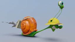 Snail Mail snail, b3d, post, speed, shell, mail, slug, slow, bugs, insects, character, cartoon, blender, blender3d, creature, animal, free, characterdesign, guy_wolek, snail_mail, snailshell