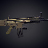 SCAR MK16 Game Asset rifle, shooter, scar, nextgen, first, weapon, lowpoly, gun, gameready, person
