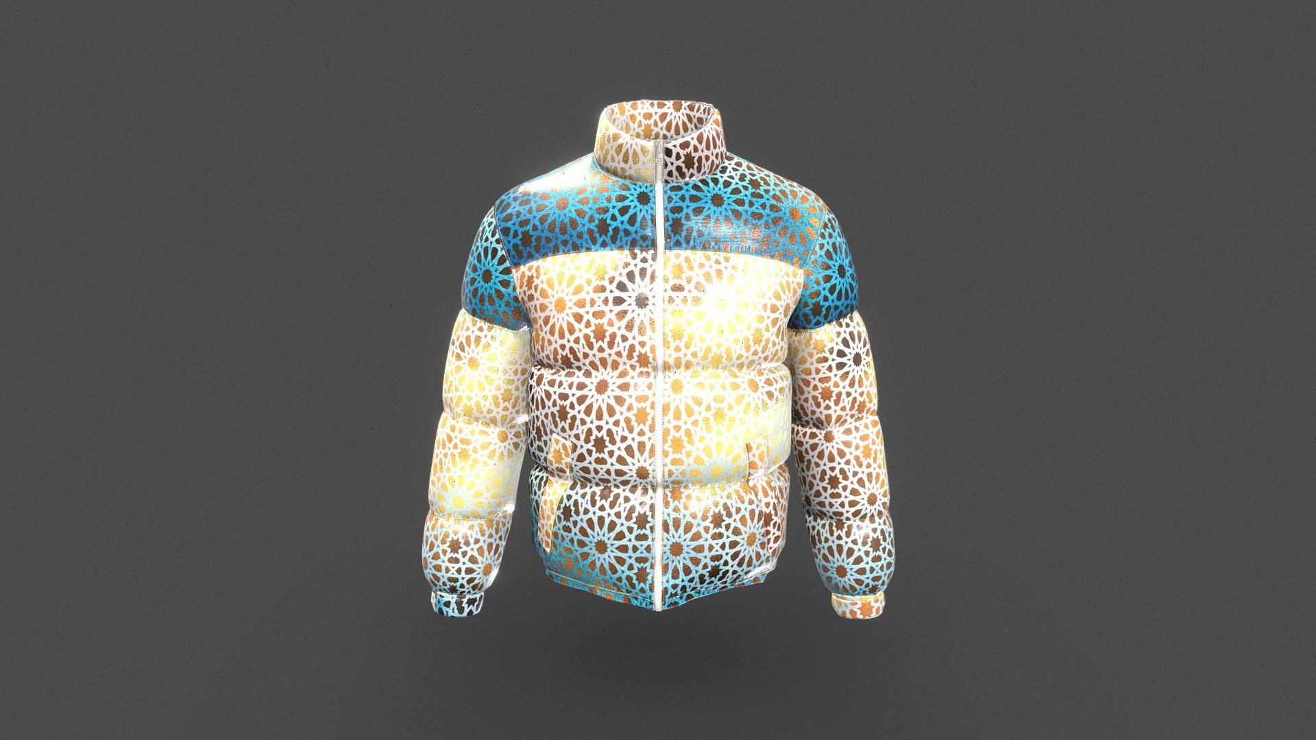 Golden Bleed Men Padded Jacket
Version V1.0

Realistic high detailed Men Padded Jacket with high resolution textures. Model created by our unique processing &amp; Optimized for 3D web and AR / VR

Features

Optimized &amp; NON-Optimized obj model with 4K texture included




Optimized for AR/VR/MR

4K &amp; 2K fabric texture and details

Optimized model is 3.08MB

NON-Optimized model is 18.2MB

Unit measurement of obj is cm

Woven fabric texture and print details included

GLB file in 2k texture size is 3.58MB

GLB file in 4k texture size is 10.0MB  (Game &amp; Animation Ready)

Unit measurement of glb is meter

Suitable for web application configurator development.

Fully unwrap UV

The model has 1 material

Includes high detailed normal map

Unit measurement was inch

Triangular Mesh with 17.3k Vertices

Texture map: Base color, OcclusionRoughnessMetallic(ORM), Normal

For more details or custom order send email: hello@binarycloth.com


Website:binarycloth.com - Golden Bleed Men Padded Apparel Jacket - Buy Royalty Free 3D model by BINARYCLOTH (@binaryclothofficial) 3d model