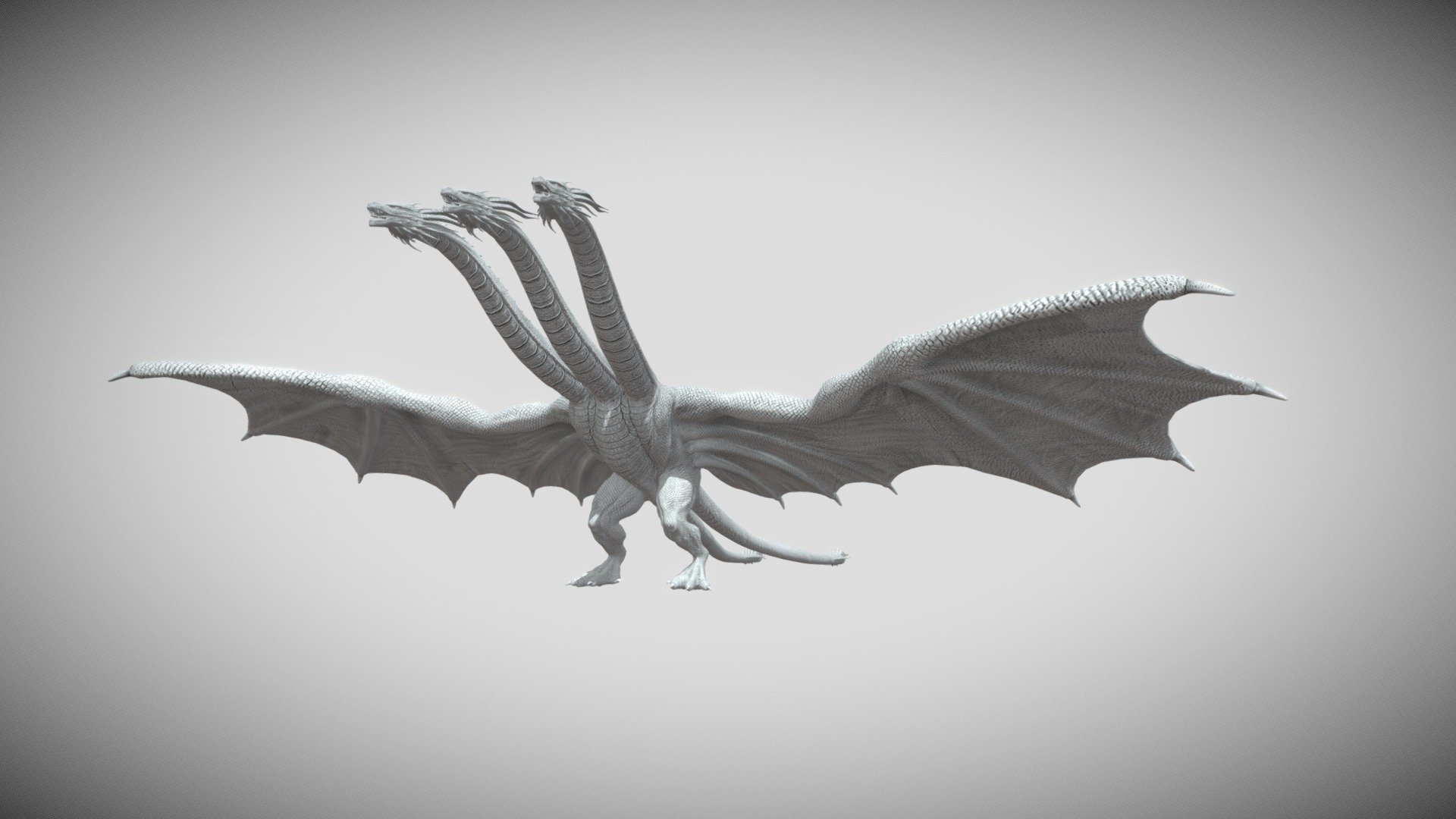 Ghidorah model i did in Blender.

with 4k Textures

the blendfile has shape keys for the wing movement
and it is rigged in blender.

Hope you like it! - Ghidorah - 3D model by erictiedt 3d model