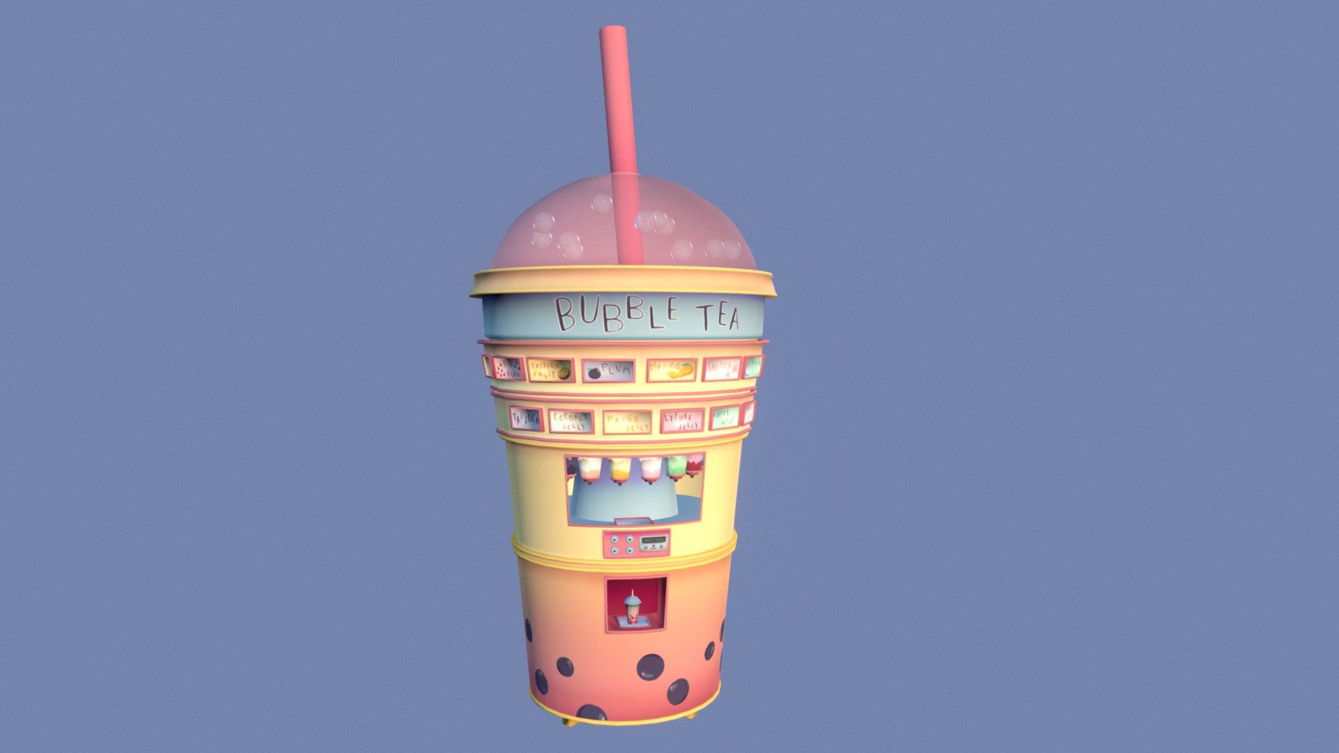 A build-your-own bubble tea vending machine! - Bubble Tea Vending Machine - 3D model by Nicole (@nicolioos) 3d model
