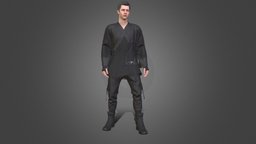 Man in Military Outfit 6 body, hair, suit, tshirt, shirt, warrior, fighter, jacket, clothes, pants, shoes, boots, head, uniform, martial, robe, outfit, character, 3d, model, man, military, female, male, modular, clothing