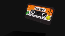 Mixtape music, retro, color, mixtape, lowpoly