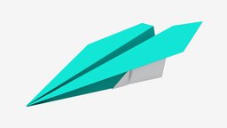 Paper airplane 03 symbol, transportation, toy, airplane, fun, origami, paper, craft, flight, aviation, handmade, play, mockup, fold, aircraft, game, 3d, pbr, plane