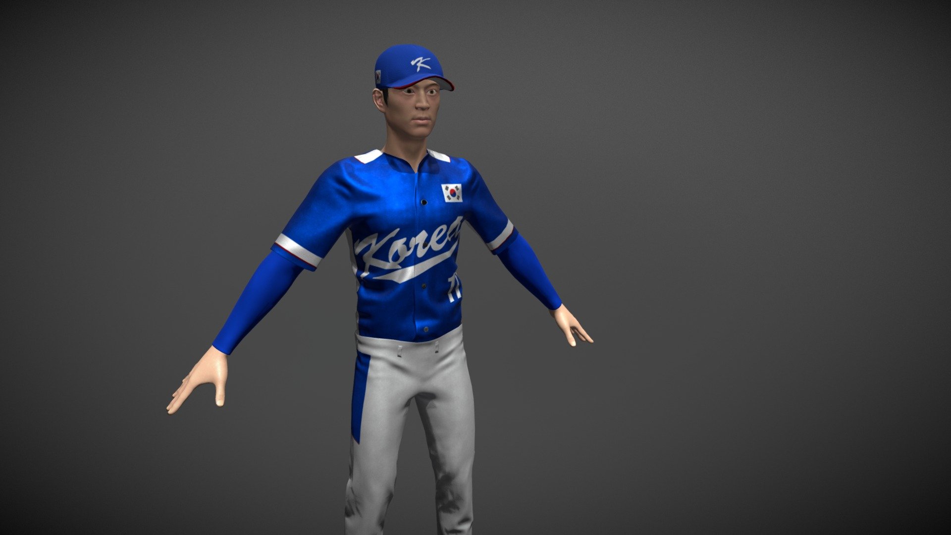 South Korean baseball player - Baseball player - 3D model by Oleh.Yurchenko 3d model