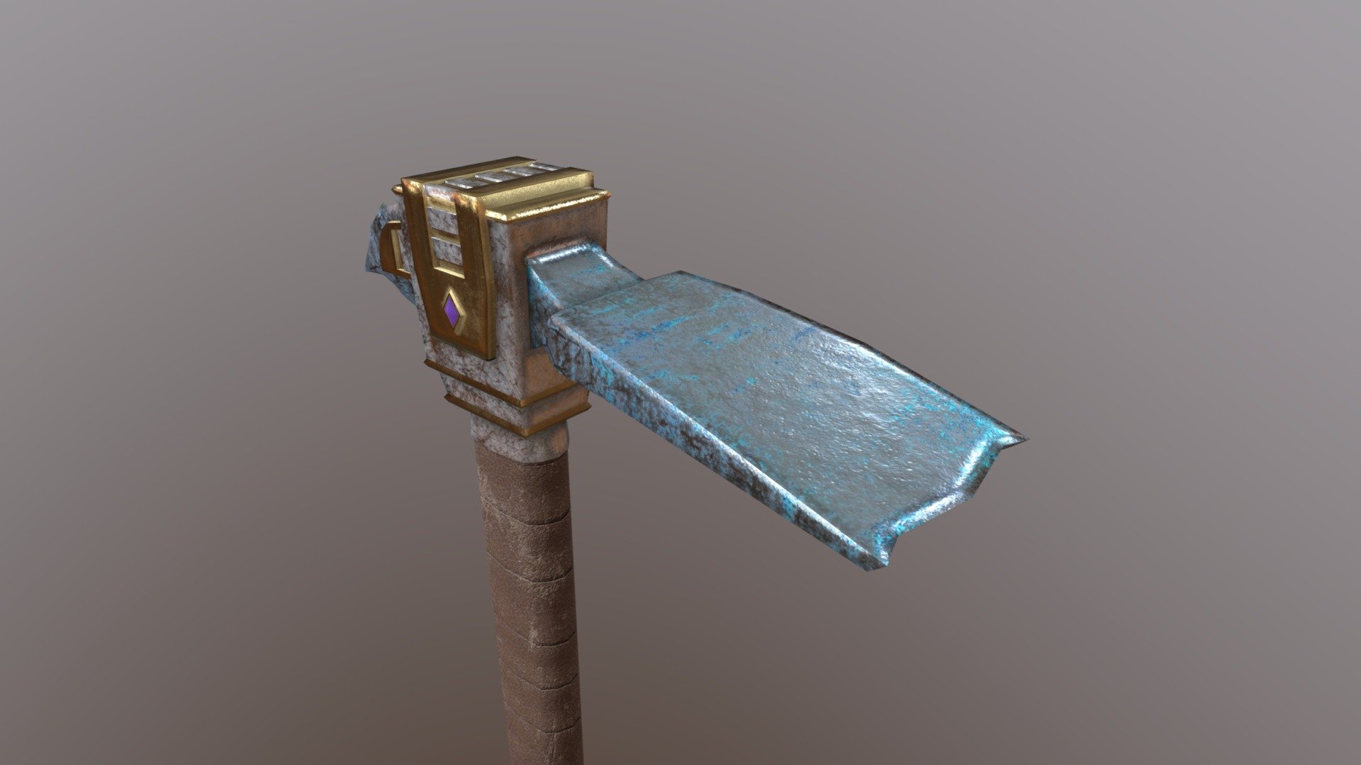 Enhance your best survival/crafting projects (game, render, advertising, design visualization, VR/AR&hellip;) with this awesome Mithril Hoe !

Game-ready !

Low-poly but very high quality material for the best visual and performance. Ideal for VR/AR games !

PBR material ready-to-go optimized for multiple engines and rendering software (Unity, Unreal Engine, Crysoftware, Blender&hellip;)

Technical Details

-&gt; 1 High-detail mesh but very optimized in poly-count :




556 Vertices | 462 Faces | 855 Tris

Clean mesh, only planar quads and tris

Smoothing group, pivot point and Position/Rotation/Scale already set

Real-size object

-&gt; 1 PBR Material

-&gt; 4 Textures in 2k resolution :




Albedo/Diffuse/Color map

Metalic/Roughness map

Normal map

Ambient Occlusion map

-&gt; UV Map clean and no-overlapping.

-&gt; Modelized in Blender and textured in Substance Painter.

-&gt; Multiple file available : .blend, .fbx, .obj, .unitypackage.

For any more informations, don't hesitate to contact me ! - Hoe Mithril - Buy Royalty Free 3D model by Arigasoft 3d model