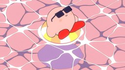 Summertime Kirby ☀ b3d, nintendo, pink, summer, water, beach, kirby, blender, blender3d