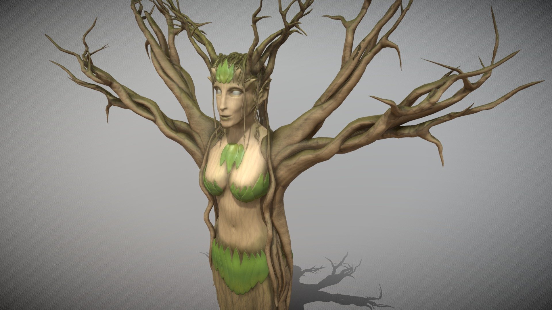 This is my first character statue, created using Zbrush.

I am not a character artist by trade, (instead an environment artist) but it is worth the practice to increase my skills all around. 

This Dryad was sculpted using Zbrush, UV unwrapped in Blender, and Hand Painted in Substance Painter! - Female Dryad Tree - 3D model by AquariusMax 3d model