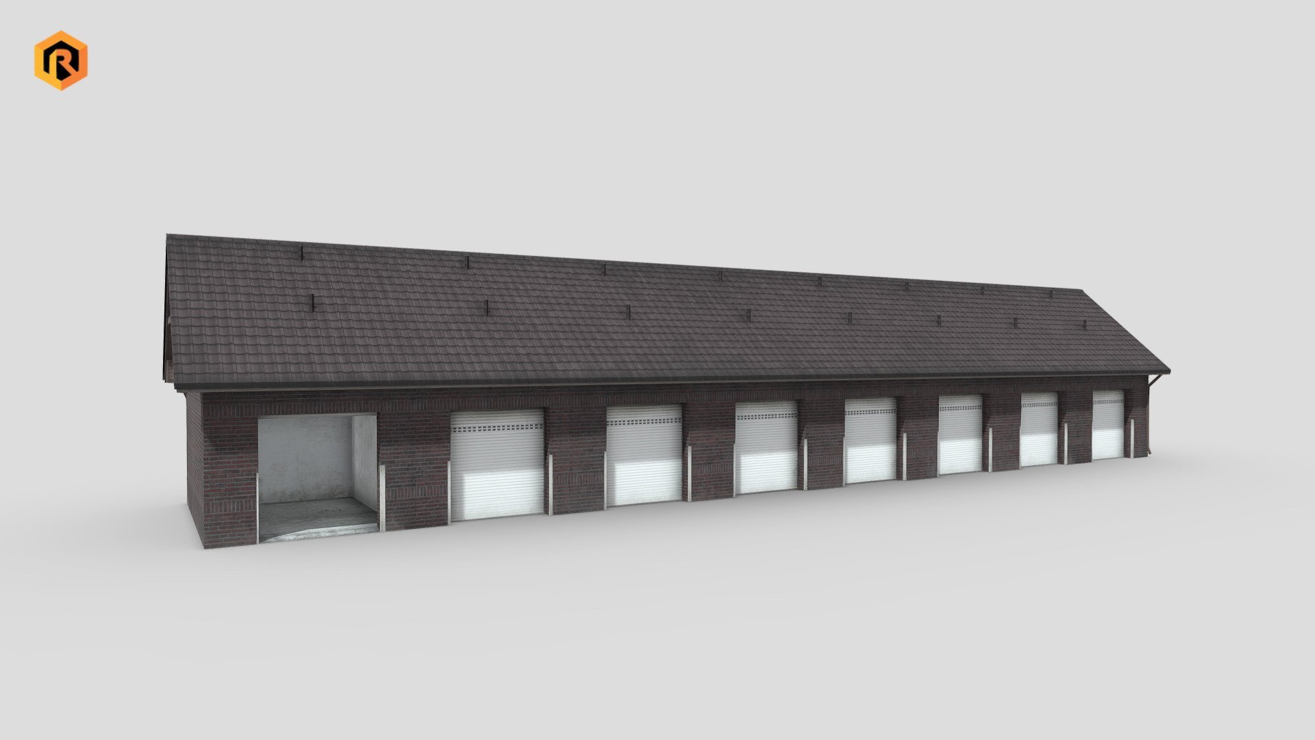 Low-poly 3D model of Big Garage Warehouse.

It is best for use in games and other VR / AR, real-time applications such as Unity or Unreal Engine. 

It can also be rendered in Blender (ex Cycles) or Vray as the model is equipped with proper textures.   

You can also buy this model in a bundle: https://skfb.ly/ovQJB

Technical details:  




2048 Diffuse and AO texture set 

829 Triangles  

629 Vertices 

Model is one mesh   

Model completely unwrapped   

All nodes, materials and textures are appropriately named   

Lot of additional file formats included (Blender, Unity, Maya etc.)   

More file formats are available in additional zip file on product page.

Please feel free to contact me if you have any questions or need any support for this asset.

Support e-mail: support@rescue3d.com - Big Garage Warehouse - Buy Royalty Free 3D model by Rescue3D Assets (@rescue3d) 3d model