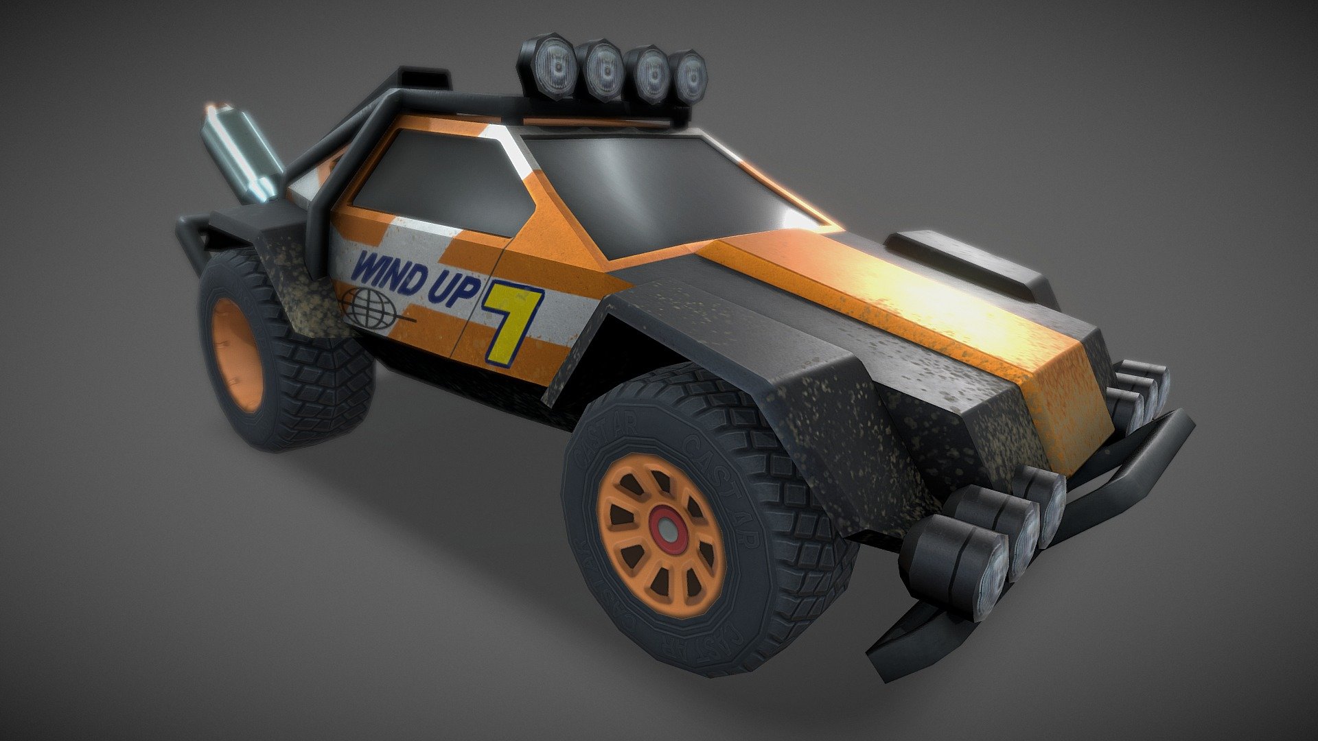 I created this vehicle for a racing game. It is based off of sandrail type vehicles. We were developing it for the CastAR hardware. CastAR was going to be an augmented reality system. The company had some ambitious goals. I was really hoping we could have gotten this game out there. It was in beta and close to release. It was looking and running great 3d model
