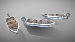General Realistic Motor Boat 1 fish, fishing, river, anchor, adventure, outside, rope, ore, water, nature, outdoors, vehicle, boat