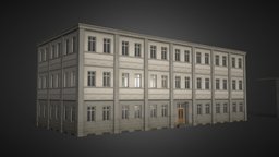 Low-poly Modular Building Tenement House scenery, vintage, urban, old, scenography, tenement, modularbuilding, asset, game, gameasset, house, building, modular