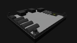 Low Poly Military Outpost base, army, concrete, guard, walls, towers, outpost, low, poly, military