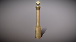 Golden Pillar cube, greek, culture, antique, pillar, surreal, old, roman, pistol, abstract