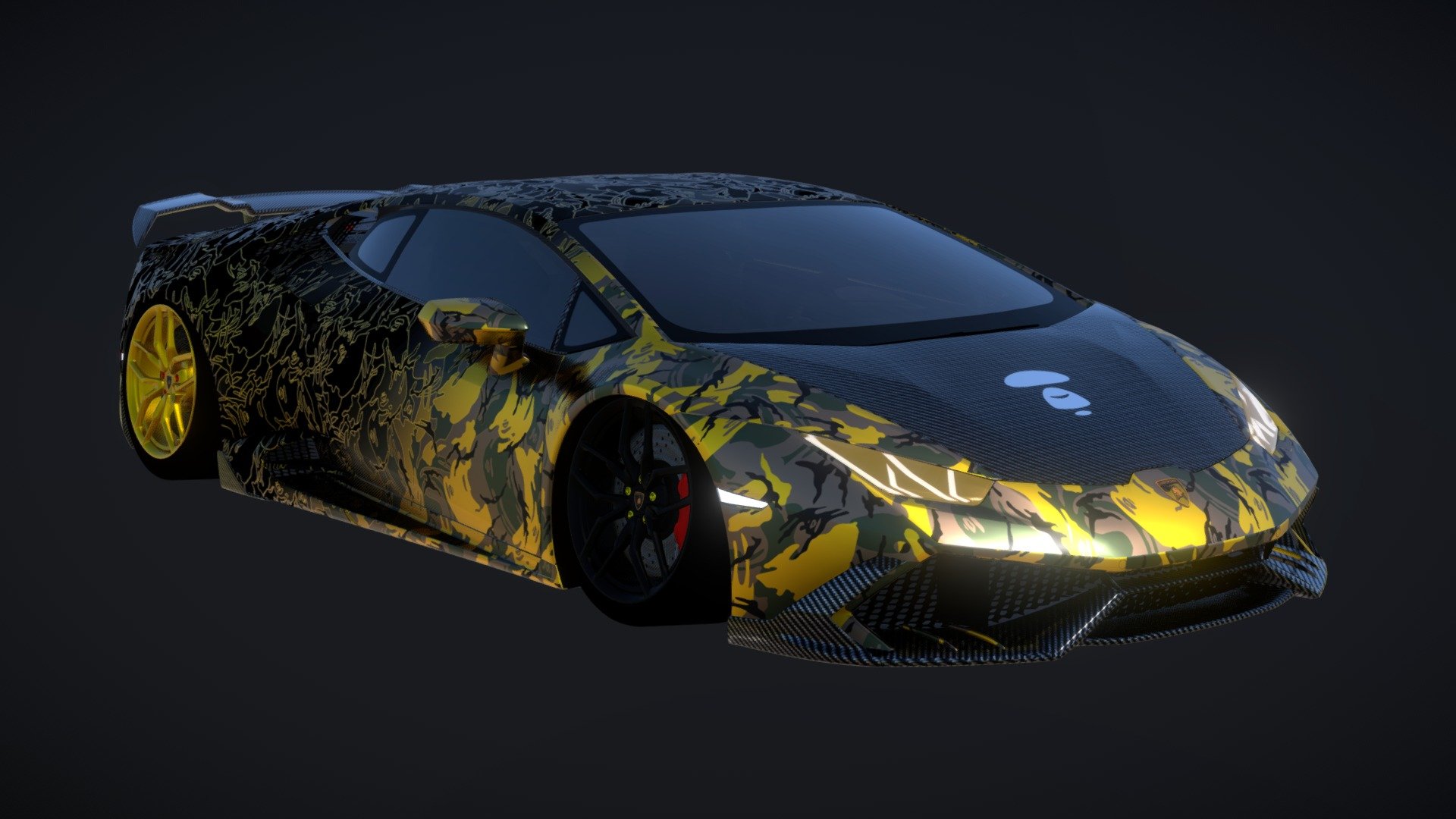 Designed by @xix3d - Lamborghini Huracan Mansory - AAPE - 3D model by Hammad (@xix) 3d model
