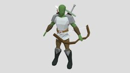 Mambo Numbafive: D&D Fighter dd, fighter, dragons, ranger, dungeons, archers, half-orc, lowpoly