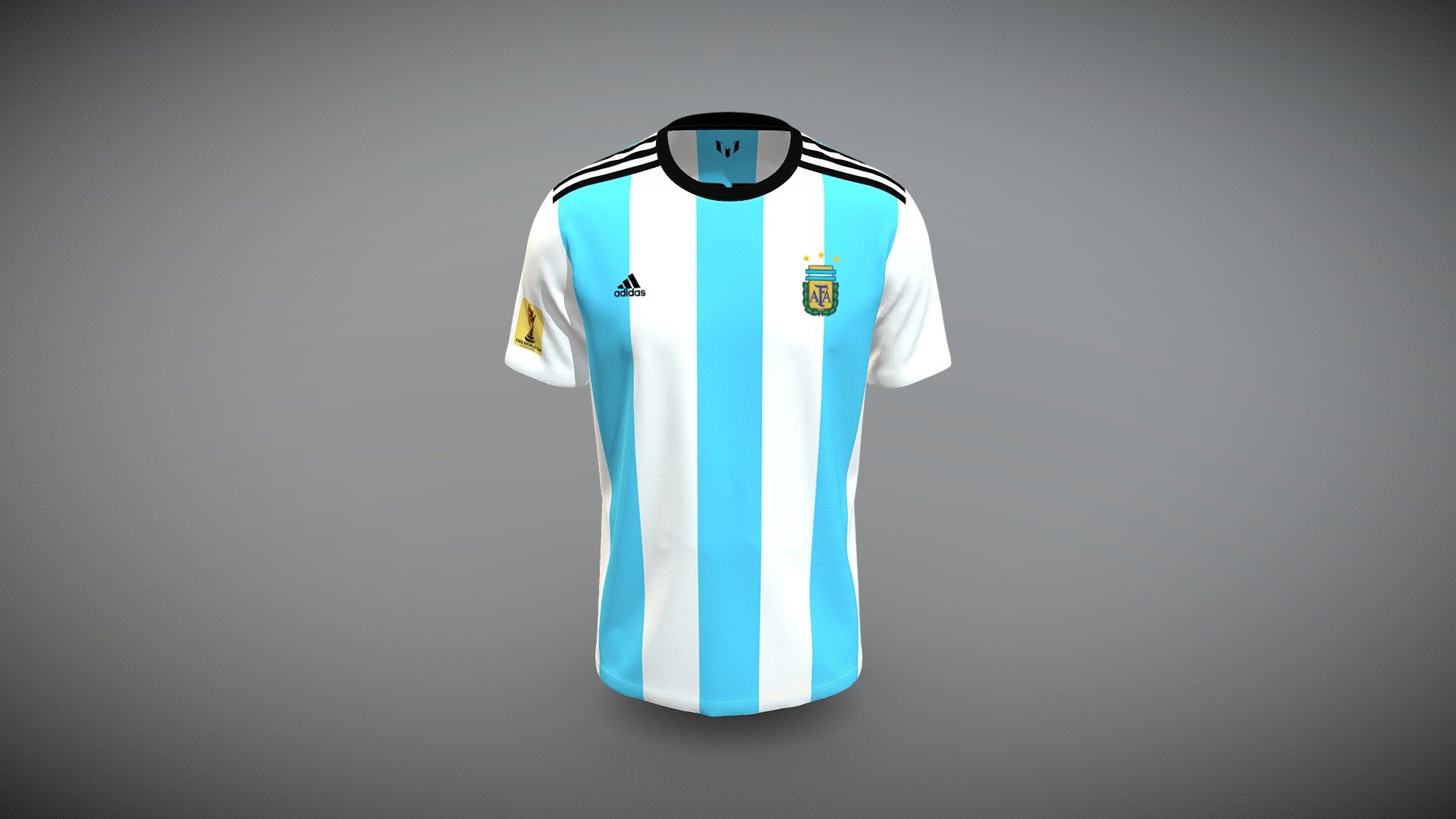 Cloth Title = Argentina New Jersey 2022 With Messi Logo

SKU = DG100044 

Category = Unisex 

Product Type = T-Shirt 

Cloth Length = Regular 

Body Fit = Loose Fit 

Occasion = Casual  

Sleeve Style = Set In Sleeve


Our Services:

3D Apparel Design.

OBJ,FBX,GLTF Making with High/Low Poly.

Fabric Digitalization.

Mockup making.

3D Teck Pack.

Pattern Making.

2D Illustration.

Cloth Animation and 360 Spin Video.


Contact us:- 

Email: info@digitalfashionwear.com 

Website: https://digitalfashionwear.com 


We designed all the types of cloth specially focused on product visualization, e-commerce, fitting, and production. 

We will design: 

T-shirts 

Polo shirts 

Hoodies 

Sweatshirt 

Jackets 

Shirts 

TankTops 

Trousers 

Bras 

Underwear 

Blazer 

Aprons 

Leggings 

and All Fashion items. 





Our goal is to make sure what we provide you, meets your demand 3d model