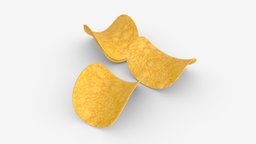 Potato chips 03 food, chips, potato, meal, pile, mockup, snack, yellow, chip, tasty, salty, fried, slice, heap, spicy, crisp, salted, crunchy, 3d, pbr