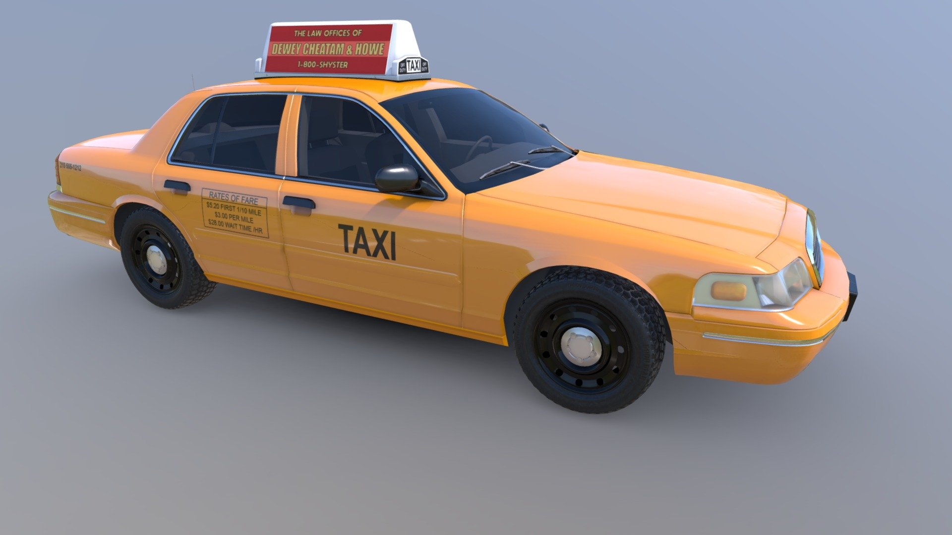Taxi Cab for the video game Urban Terror 5 on Unreal Engine 4 http://www.urbanterror.info - Taxi Cab - 3D model by joemauke 3d model