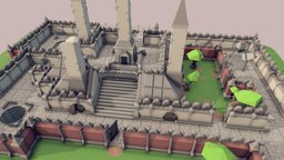 Medieval Labyrinth medieval, labyrinth, tiles, medievalfantasyscene, low_poly, low-poly, lowpoly, fantasy