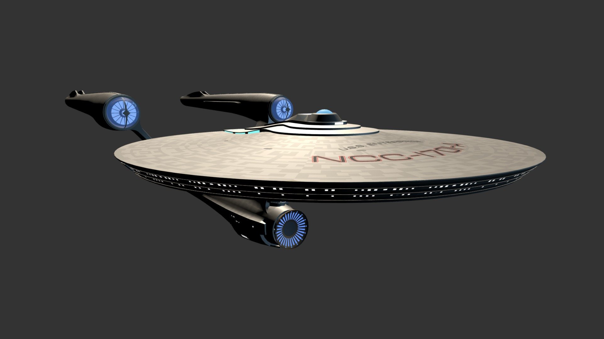 The new Enterprise as seen in the motion picture Star Trek Beyond. The Enterprise replaced its predecessor, which was destroyed above the remote world of Altamid inside the Necro Cloud nebula - USS Enterprise NCC-1701-A *update* - 3D model by Terranimperial (@tortdenn) 3d model