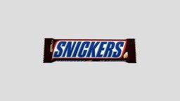 Snickers packaging, chocolate, snickers, snacks, junkfood, blender, lowpoly