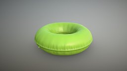 Floatie Donut (green rubber) garden, lake, furniture, pool, summer, water, beach, floatie, substancepainter, substance, blender3d, home, sea, infloatable