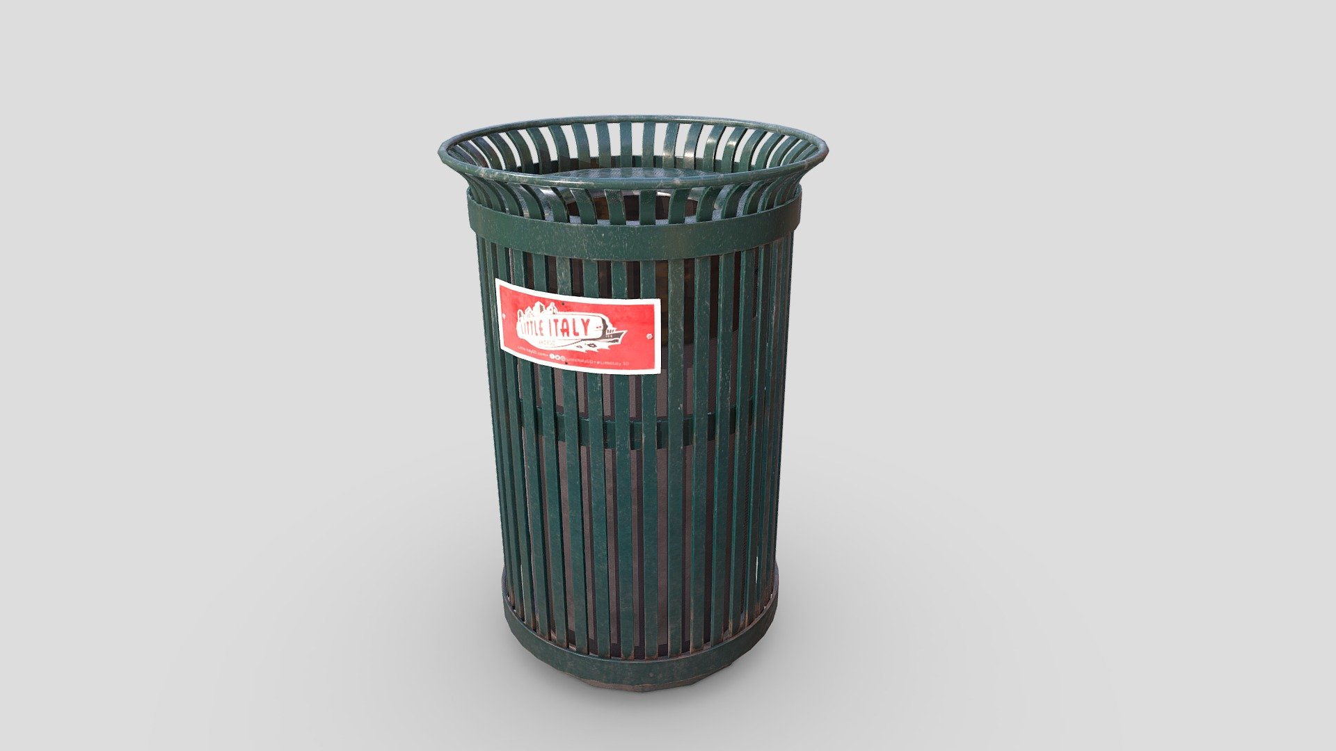 Game asset created in 3Ds Max and Substance Painter - Green City Trash Can - Download Free 3D model by Raphael Escamilla (@Raffey) 3d model