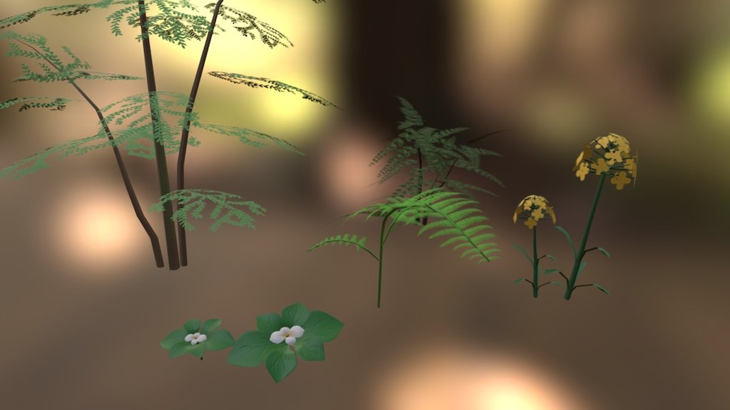 Foliage Models for Digipen game Elegy - Elegy Models - Foliage - 3D model by Sarah Slater (@sarahslater) 3d model