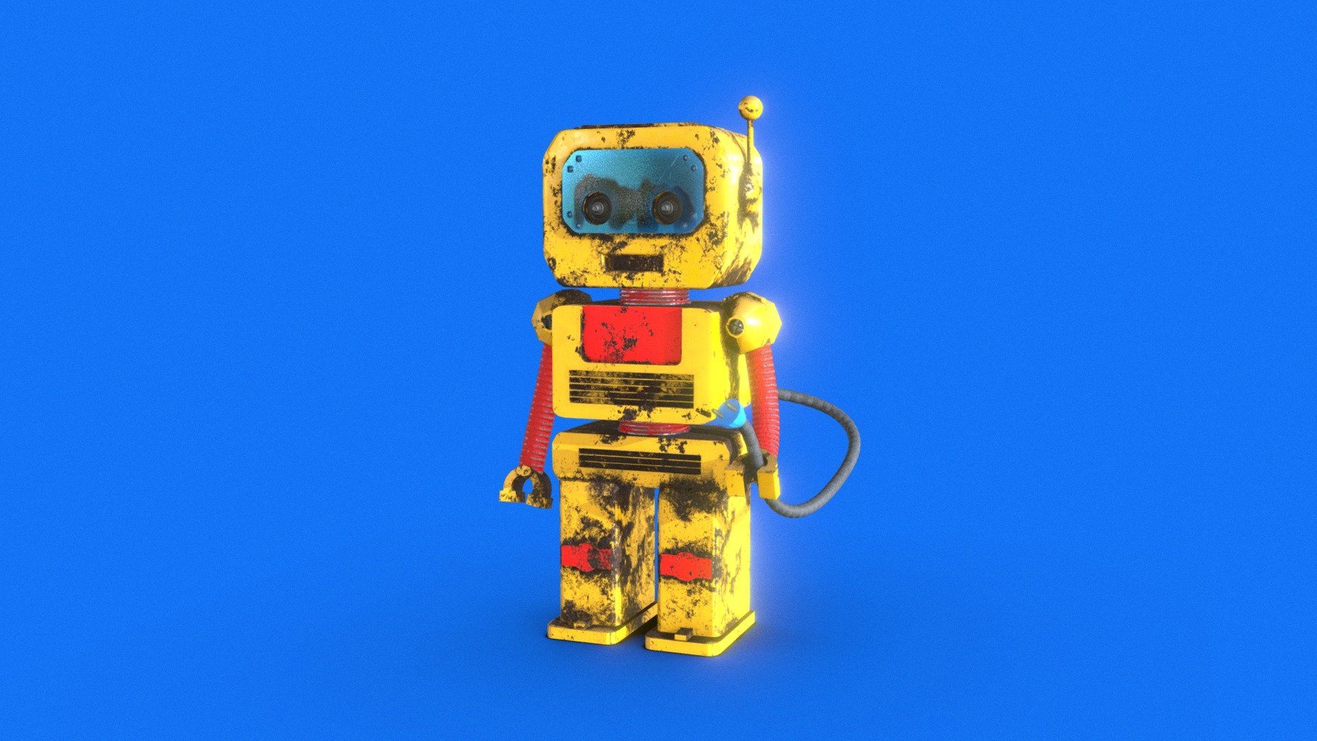 Hello to everyome, this is my entry for the #CuteRobotChallenge


This cute robot needs to find an electrical socket as soon as possible otherwise his battery will be flat  :(
Made in Blender and texturized in substance painter 3d model