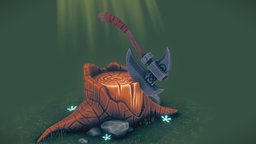 Stylized Axe tree, forest, substance, weapon, maya, hand-painted, axe, stylized, concept