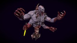 Impaler blood, demon, bloody, nails, nightmare, undead, hands, doom, boss, spine, chains, nail, impaler, character, creature, animation, monster, animated, rigged