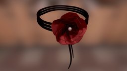 Rose flower choker necklace