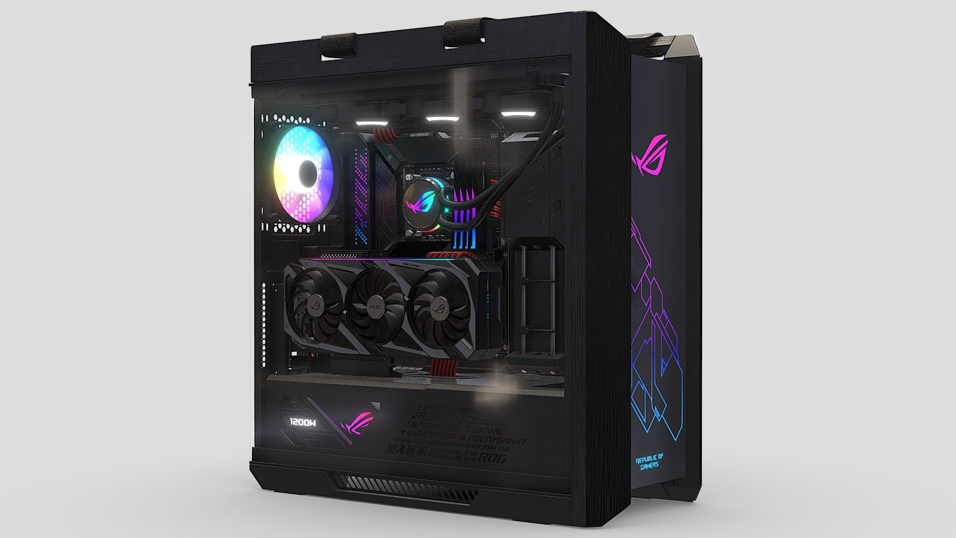 High-detailed 3d model of a gaming computer in the Asus ROG Strix Helios GX601 case

Ready to use in any software

For questions about 3d models write here: andreyfedyushov@gmail.com - Asus ROG Strix Helios Vertical - 3D model by digitalrazor3d 3d model
