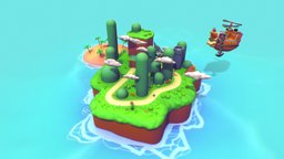 Yoshis Island (New version) b3d, island, ocean, yoshi, diorama, water, annotations, ztitus, blender3d, noai