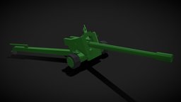 Lowpoly Anti Aircraftgun ww2, soldier, german, panzer, wwii, artillery, launcher, weaponry, gunner, projectile, anti-aircraft, military, gun