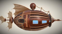 Airship PBR low-poly game ready separated, airship, models, engine, are, purpose, airship-aviation, substancepainter, substance, low-poly, game, pbr, pbr_jpeg