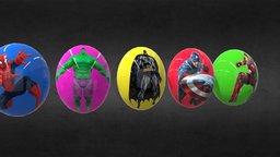 Super Heroes Eggs Model ( fs22_bmng) batman, ironman, spiderman, hulk, superheroes, fs22, fs22eggs