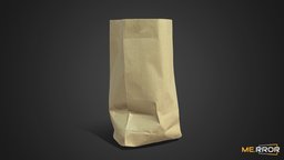 [Game-Ready] Paper Bag topology, paper, ar, paperbag, paper-bag, low-poly, photogrammetry, 3d, lowpoly, scan, 3dscan, gameasset, gameready, grocery-store, brown-bag, noai, paperbags, grocery-shopping, grocery-bag