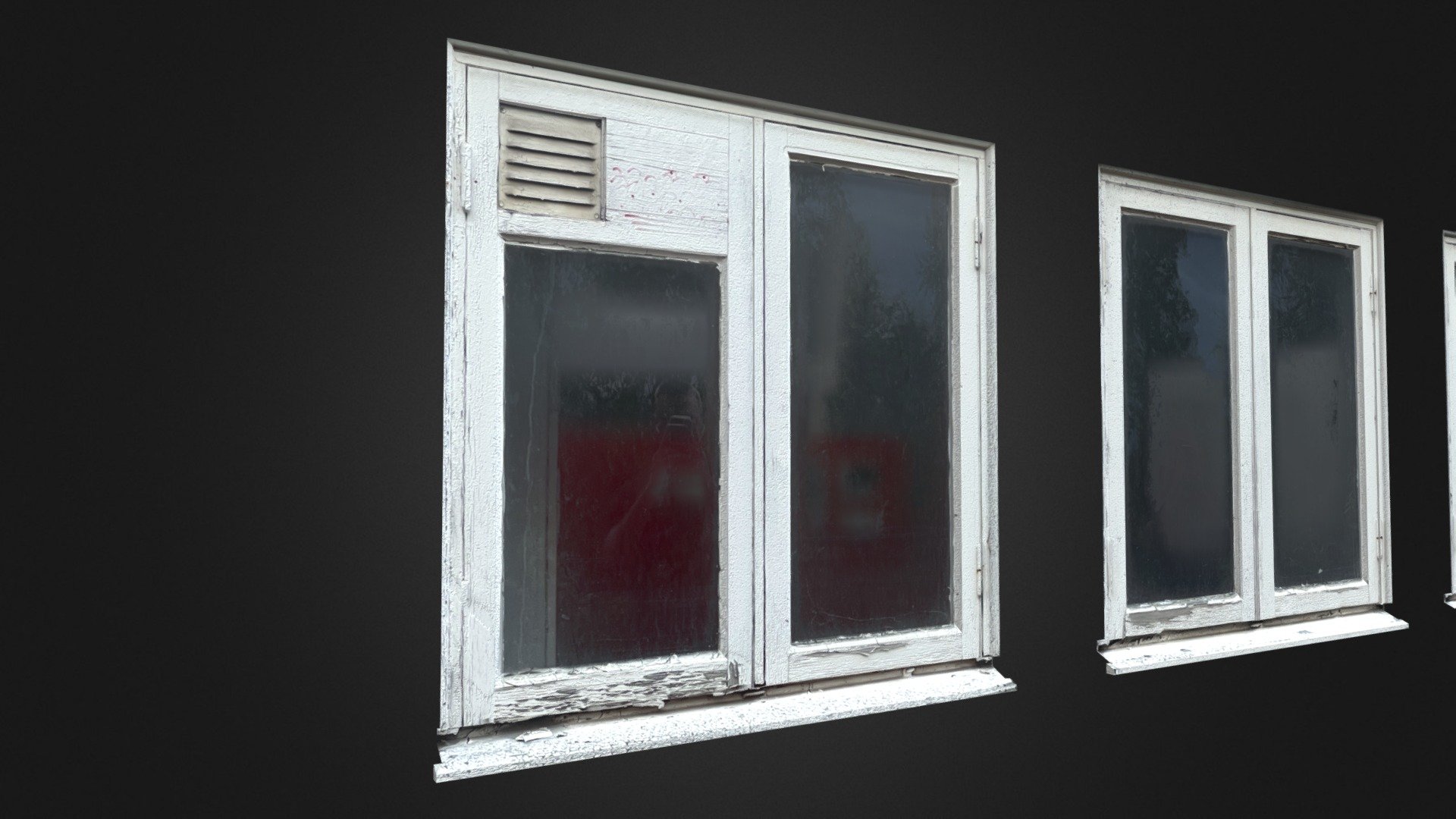 Old wooden windows, modelled and textured from a photograph in Maya. Textured in Substance painter 3d model